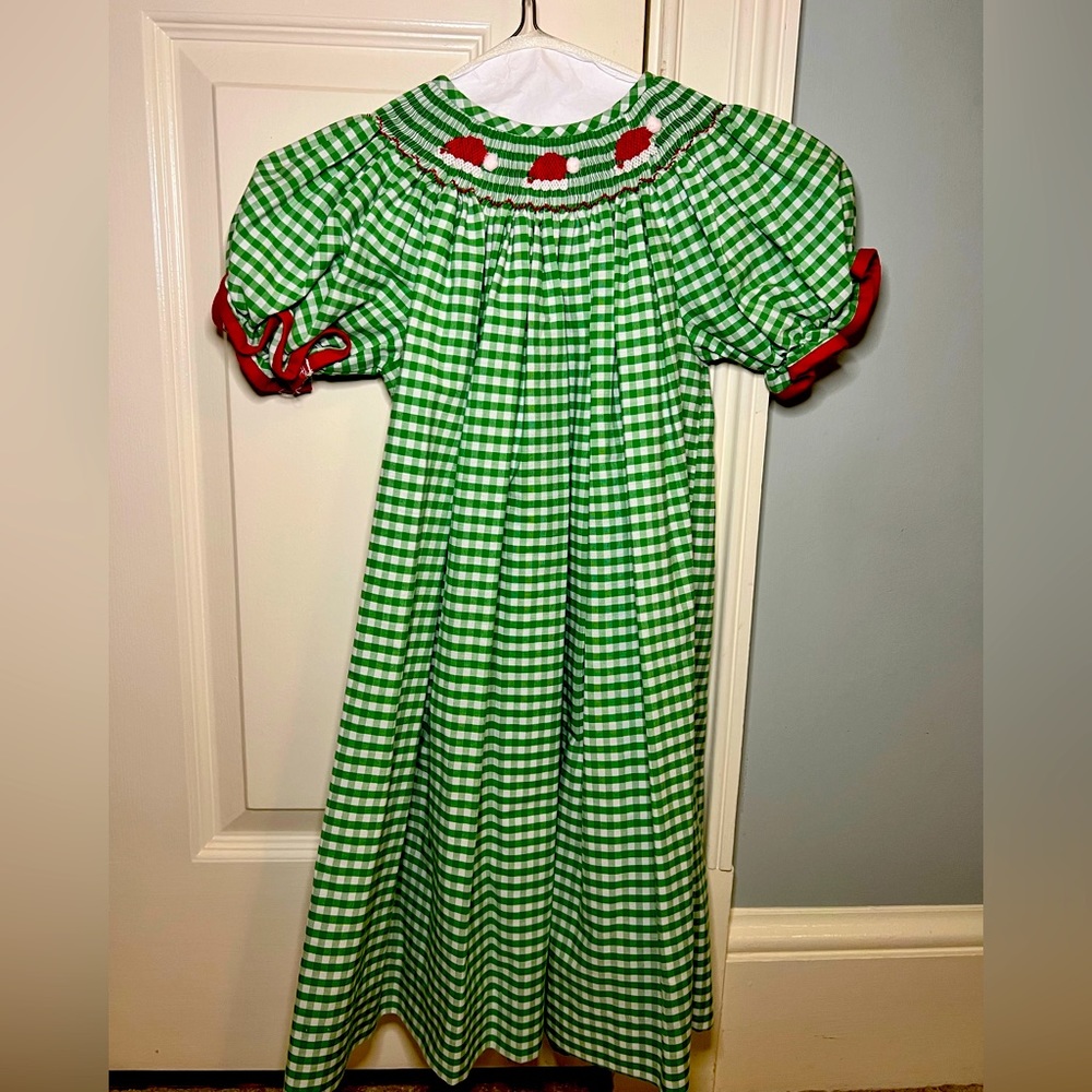Girls 4T smocked Christmas Santa Bishop Dress